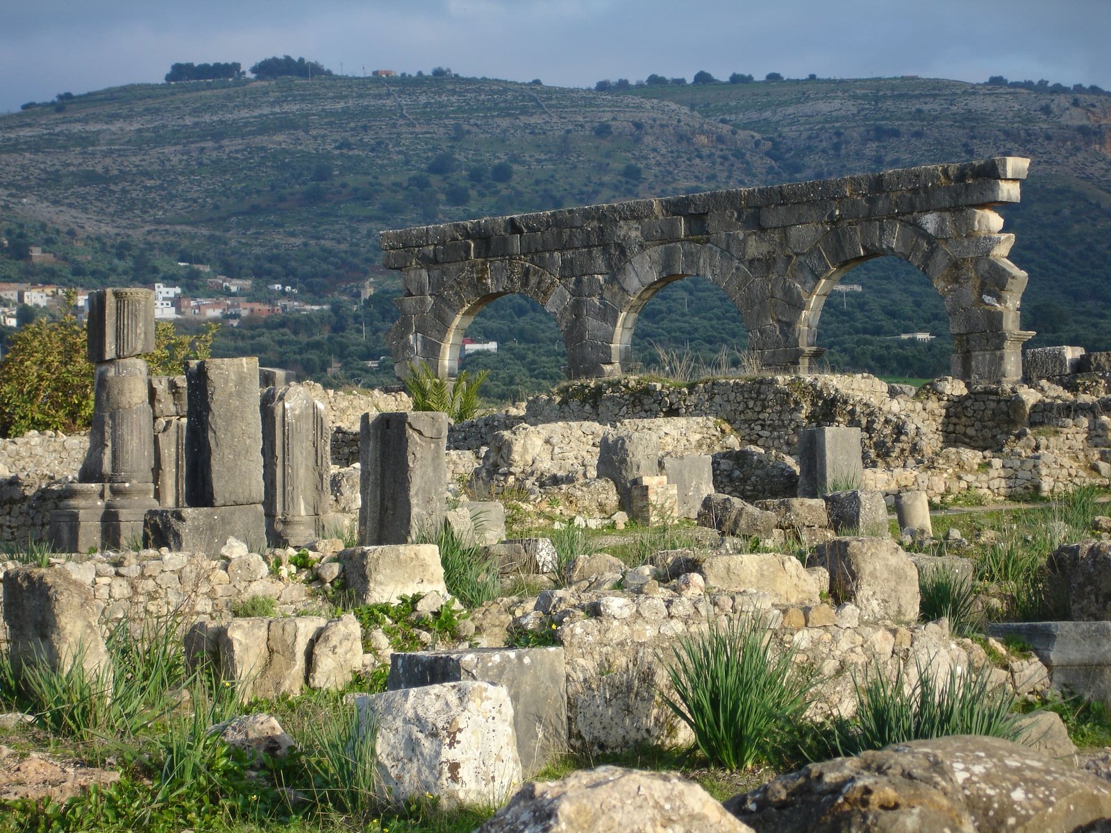 Römische Ruinen von Volubilis in Marokko